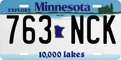 MN license plate 763NCK