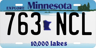 MN license plate 763NCL