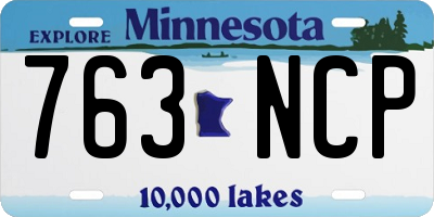 MN license plate 763NCP