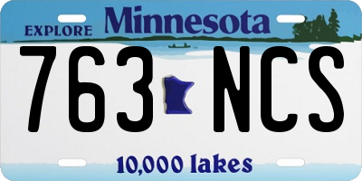 MN license plate 763NCS