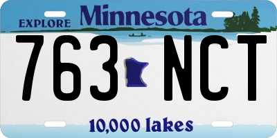 MN license plate 763NCT