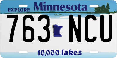 MN license plate 763NCU