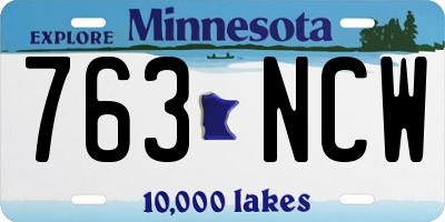 MN license plate 763NCW