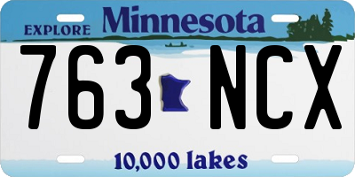 MN license plate 763NCX