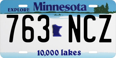 MN license plate 763NCZ
