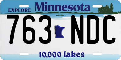 MN license plate 763NDC