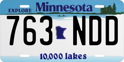 MN license plate 763NDD