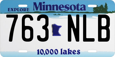 MN license plate 763NLB