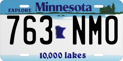 MN license plate 763NMO