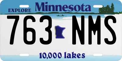 MN license plate 763NMS