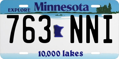 MN license plate 763NNI