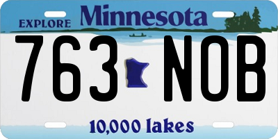 MN license plate 763NOB