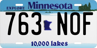 MN license plate 763NOF
