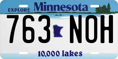 MN license plate 763NOH