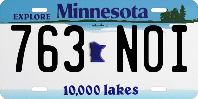 MN license plate 763NOI