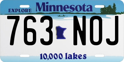MN license plate 763NOJ