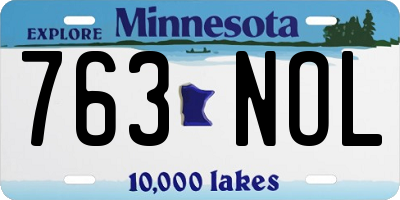 MN license plate 763NOL