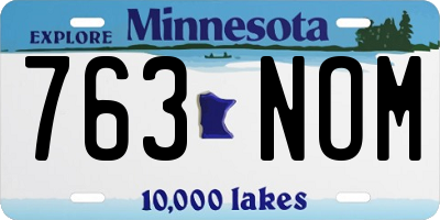 MN license plate 763NOM