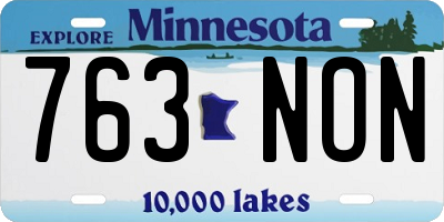 MN license plate 763NON