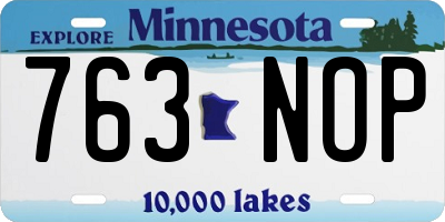 MN license plate 763NOP