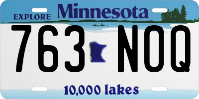 MN license plate 763NOQ