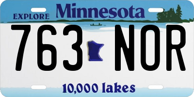 MN license plate 763NOR