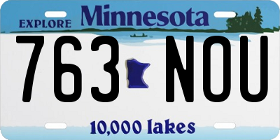 MN license plate 763NOU