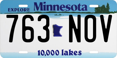 MN license plate 763NOV