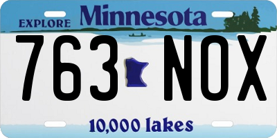 MN license plate 763NOX