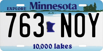 MN license plate 763NOY