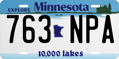 MN license plate 763NPA