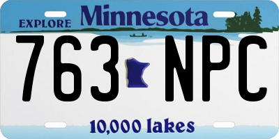 MN license plate 763NPC