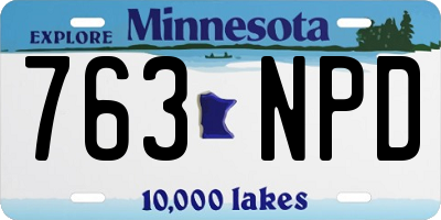 MN license plate 763NPD