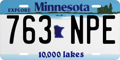 MN license plate 763NPE