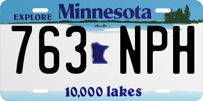 MN license plate 763NPH
