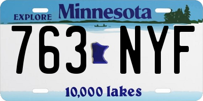 MN license plate 763NYF