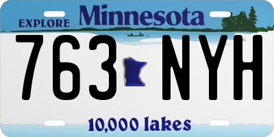 MN license plate 763NYH