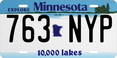 MN license plate 763NYP