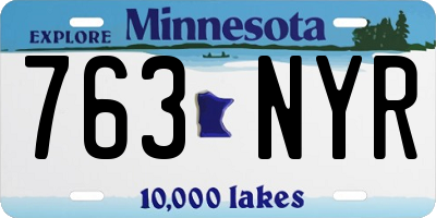 MN license plate 763NYR