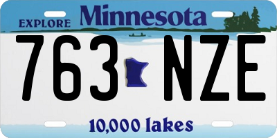 MN license plate 763NZE