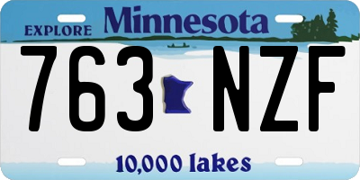 MN license plate 763NZF