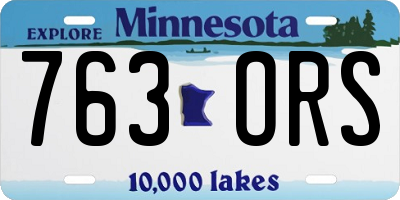 MN license plate 763ORS