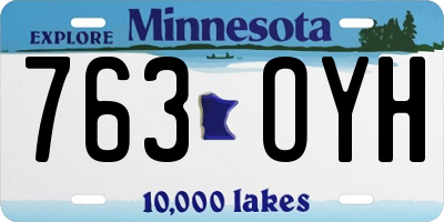 MN license plate 763OYH