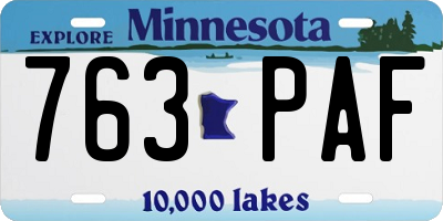 MN license plate 763PAF