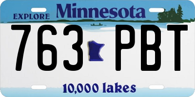 MN license plate 763PBT