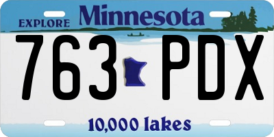 MN license plate 763PDX