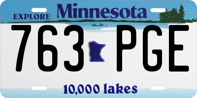 MN license plate 763PGE