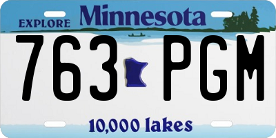 MN license plate 763PGM