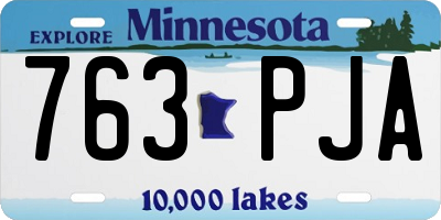 MN license plate 763PJA