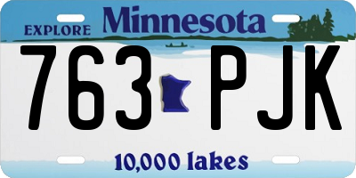 MN license plate 763PJK